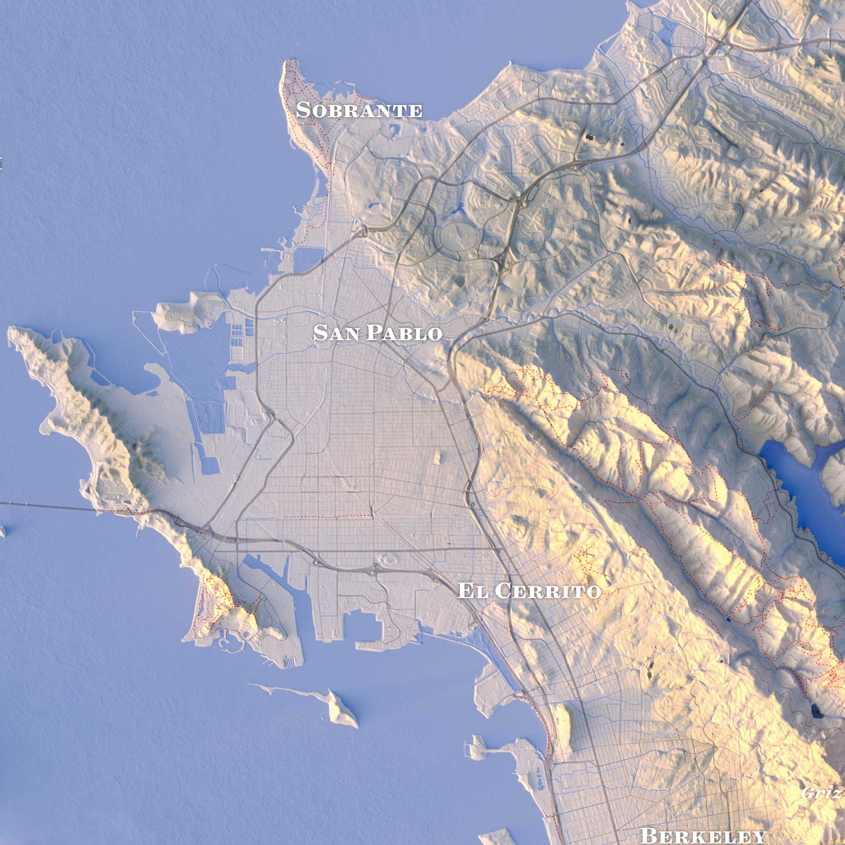 San Francisco Elevation Map Print | Topographic Wall Art | Nifty Mapworks