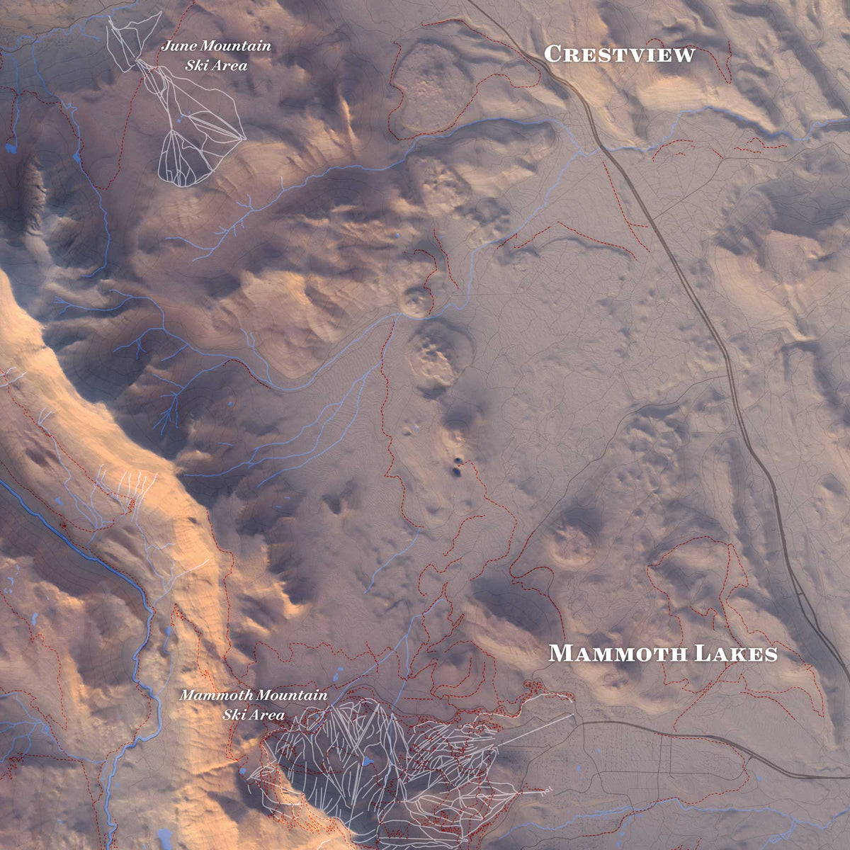 Mammoth Mountain California Topographic Map Print | Nifty Mapworks